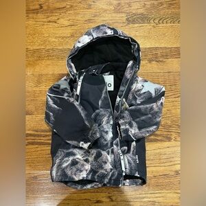 Molo size 3 Children's Black and Gray Animal Print Jacket